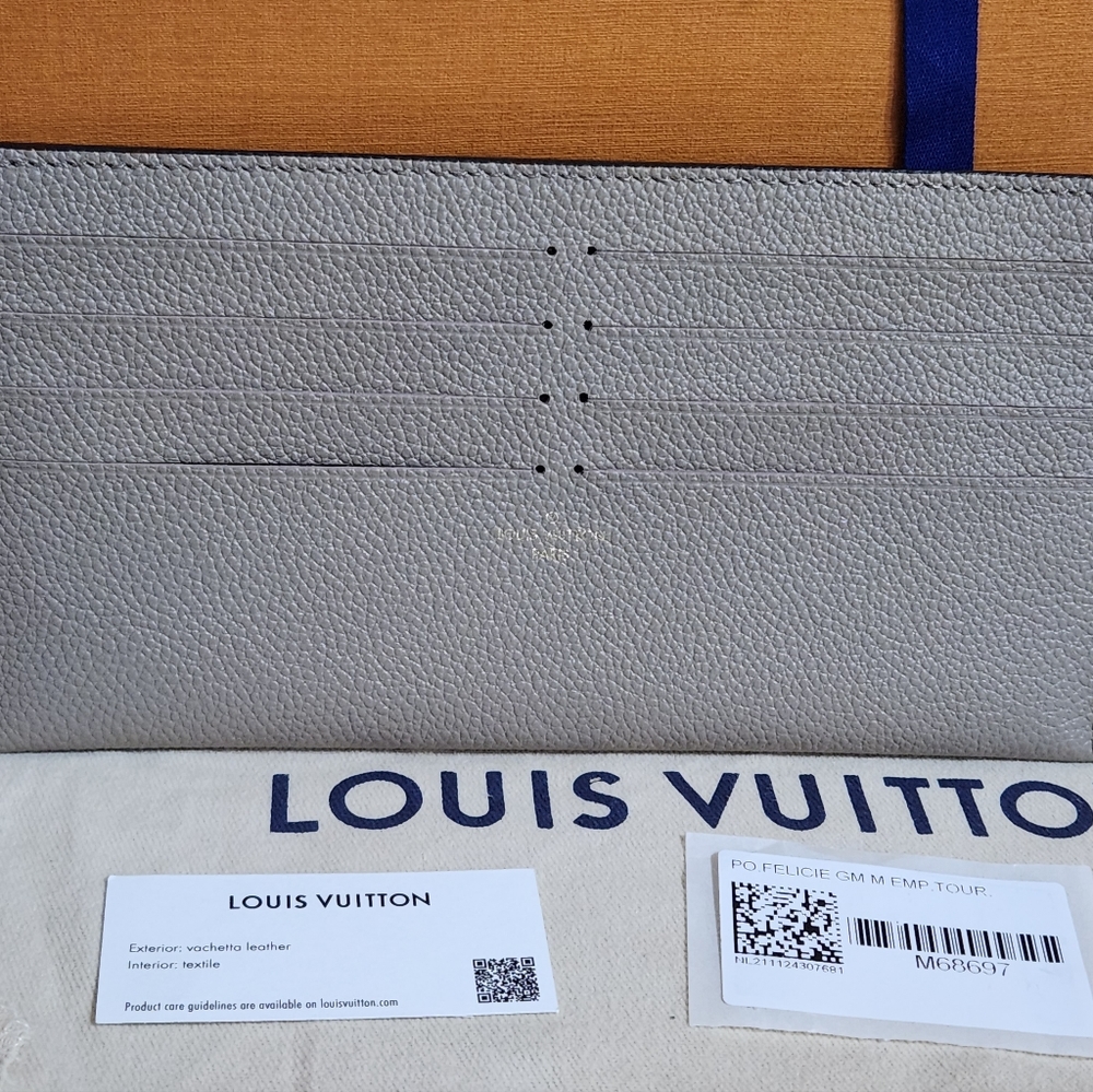 Louis-vuitton Felice Credit Card Insert empreinte tourterelle leather